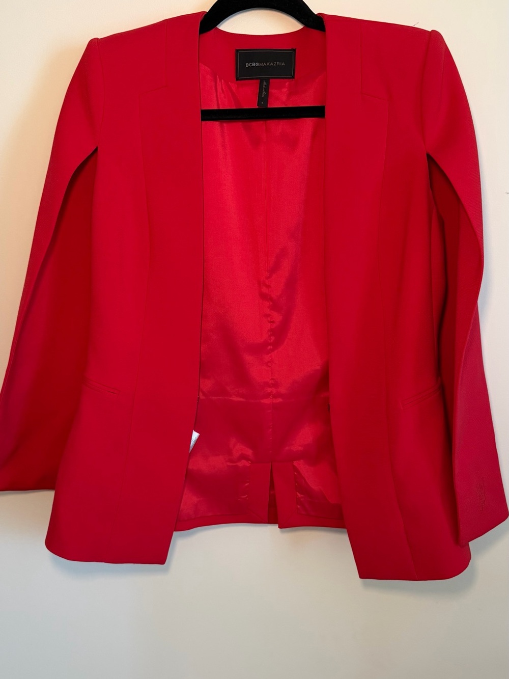 BCBGMaxAzria Bright Red Open-Front Blazer & Trousers set